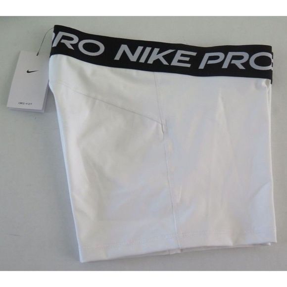 Nike Pro CZ9857 100 Women's Sz XL White/Black 3'' Training Compression Shorts - Picture 4 of 4